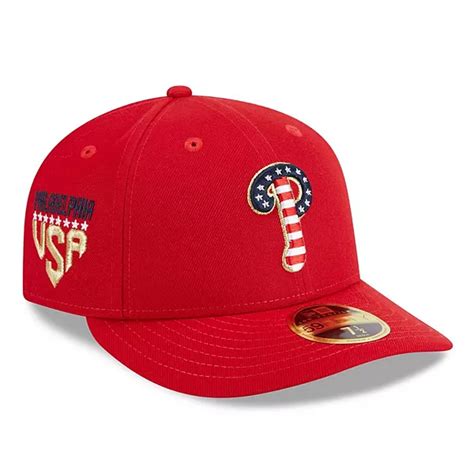 Men's New Era Red Philadelphia Phillies 2023 Fourth of July Low Profile 59FIFTY Fitted Hat