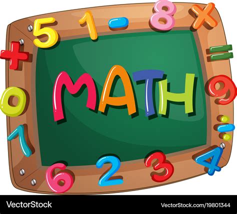 Word math on wooden frame with numbers Royalty Free Vector