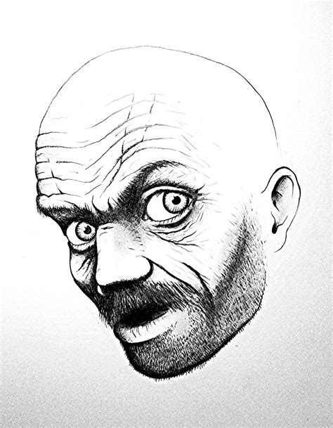 drawing face portrait crazy old man | Face drawing, Portrait, Drawings