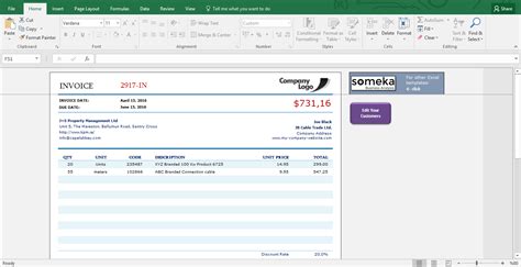 Excel Invoice Template - Small Business Invoice Template in Excel