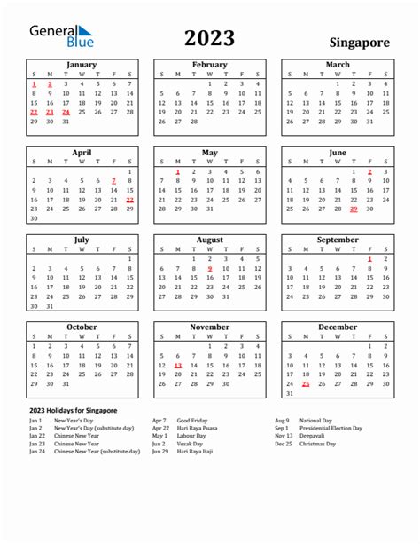 2023 Calendar With Holidays Singapore – Get Calendar 2023 Update