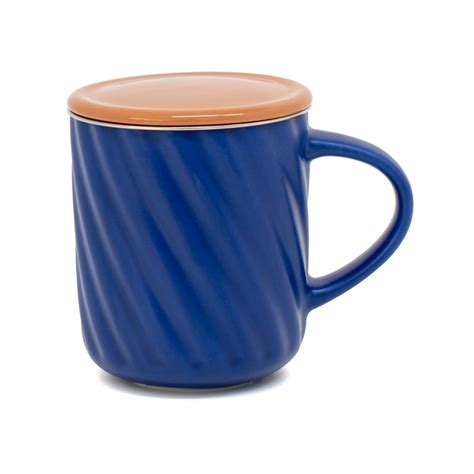 Oleta Tea Infuser Mug with Lid 330mL - Cobalt - Bunnings Australia