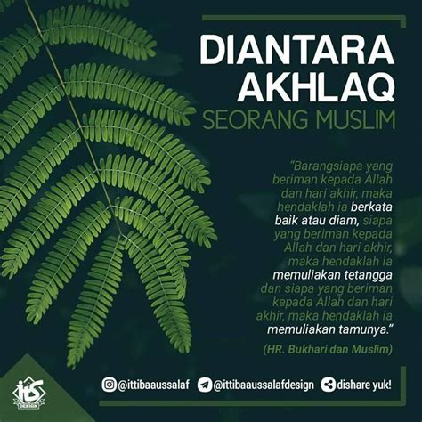 Diantara Akhlak Seorang Muslim