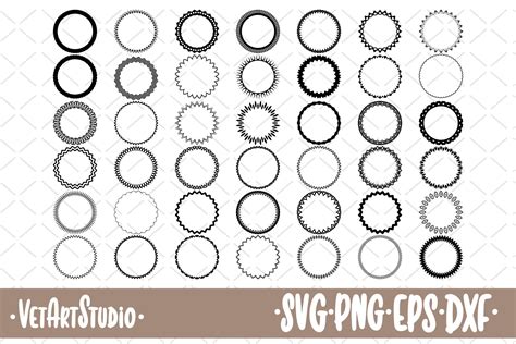 42 Round frames, circle border SVG (455598) | Monograms | Design Bundles