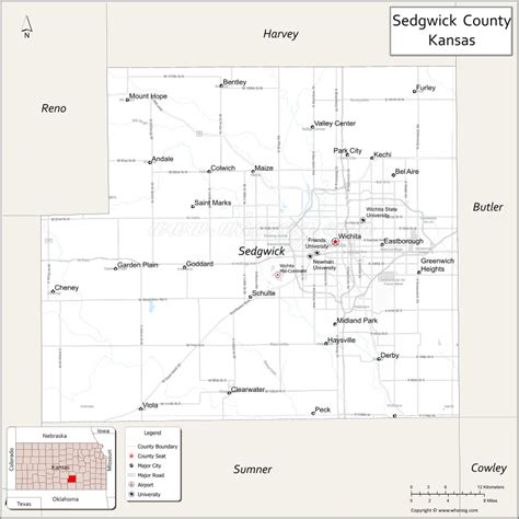 Map of Sedgwick County, Kansas - Thong Thai Real