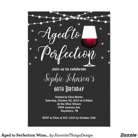 Aged to Perfection Wine Birthday Invitation | Zazzle.com | Wine birthday invitations, Birthday ...