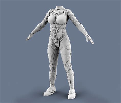 ArtStation - SCI FI CYBERPUNK FEMALE SUIT | Game Assets