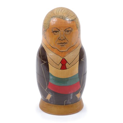 Lot - Five Russian Soviet Leaders hand painted nesting dolls 19 1/2"H x ...