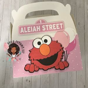 Girly Elmo Favor Boxes Elmo Birthday Decorations Elmo Party Favors - Etsy