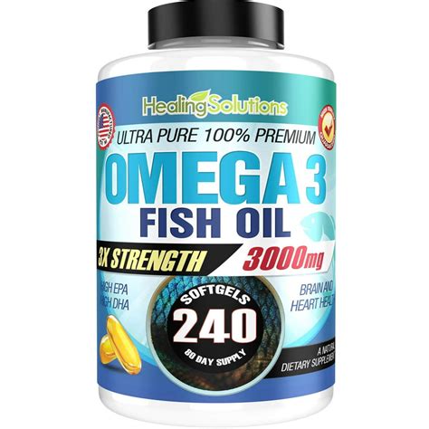 Ultra Pure Omega 3 Fish Oil (Triple Strength - 3000mg Per Serving) 240 ...