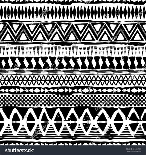 Abstract Black White Tribal Vector Seamless Stock Vector (Royalty Free ...