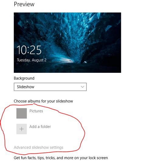 Windows 10 lock screen slideshow options greyed out - Super User
