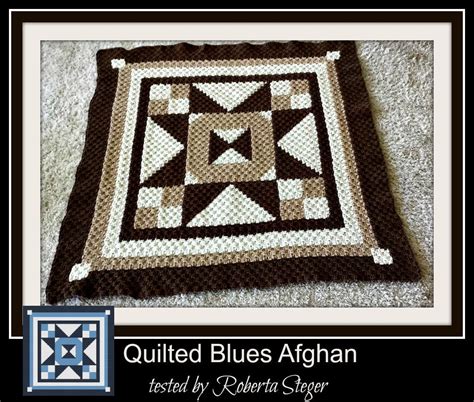 Quilted Blues Afghan C2C Crochet Pattern, Written Row Counts, C2C Graphs, Corner to Corner ...