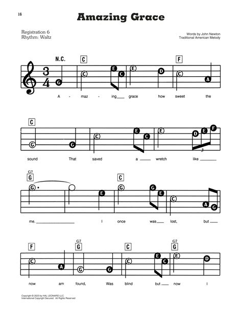 Printable Amazing Grace Sheet Music