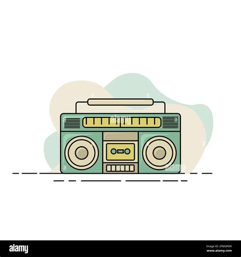 Boombox radio flat design. Cartoon radio for musical template design Stock Vector Image & Art ...