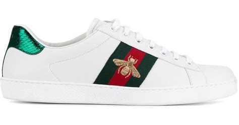 Lyst - Gucci Bee Embroidered Sneakers in White for Men