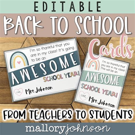 Back to School Cards from Teachers to Students » LEARNING WITH MALLORY