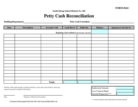 Image result for petty cash reconciliation template | Reconciliation, Business template, Excel ...