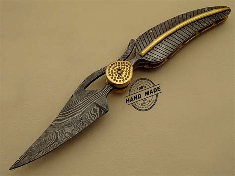 Professional Damascus Folding Knife Custom Handmade Damascus