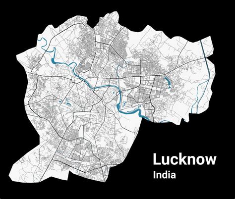 Lucknow Map. Detailed Map of Lucknow City Administrative Area ...