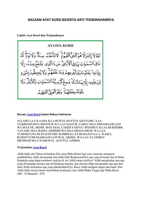 (PDF) BACAAN AYAT KURSI BESERTA ARTI TERJEMAHANNYA.pdf - DOKUMEN.TIPS