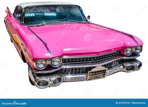 Vintage pink cadillac stock photo. Image of bright, isolated - 41678124