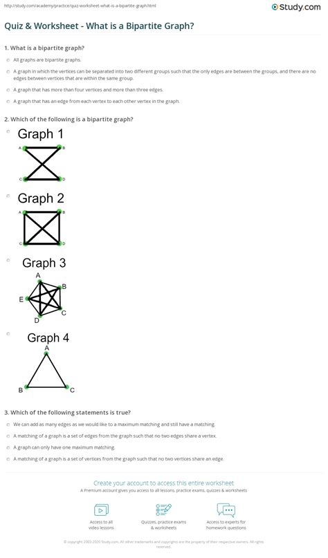 bipartite graph worksheet