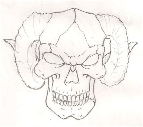 Skull With Horns Drawing at GetDrawings | Free download