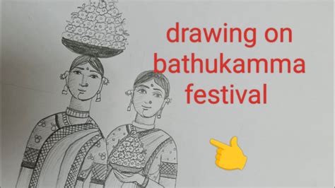 drawing on bathukamma festival // shalini verma // step by step - YouTube