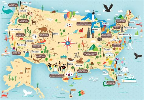 Illustrated map of US National Parks by Nate Padavick | Illustrated map ...