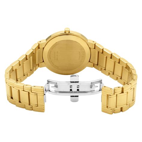 Movado Men's 606195 Stiri Gold-Plated Stainless Steel Bracelet Black Dial Watch