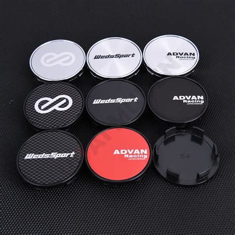 4PCS Wheel Cover Hub Cap 54MM/49MM Rim Cap ADVAN ENKEI Logo Sticker ...