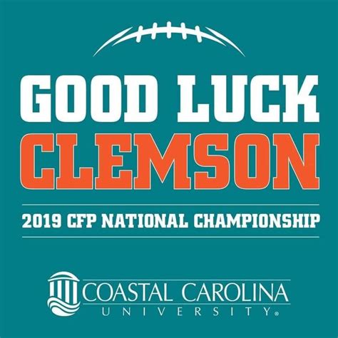 the logo for clemson football's good luck clemonson game is shown in orange and