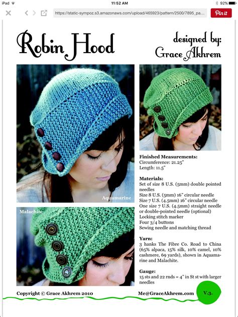 Robin Hood Hat Pattern - Pattern.rjuuc.edu.np