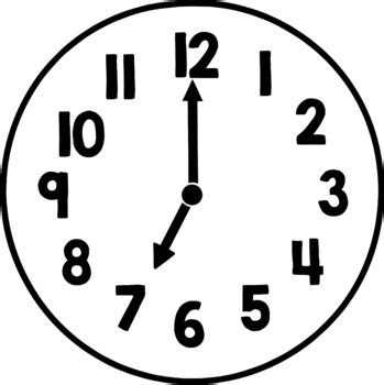 Clocks Time Clip Art | Hour Half Hour Math Images Color Black White