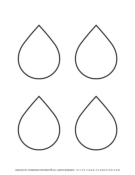 Water Drops Template - Four Drops - FREE Printables | Planerium