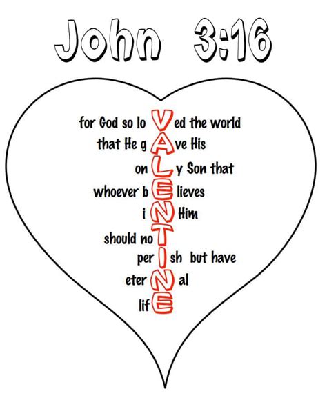 John 3:16 Heart Coloring Page for Valentine Day — Ministry-To-Children.com