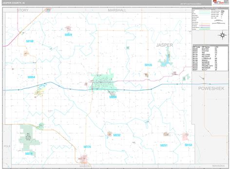 Jasper County, IA Wall Map Premium Style by MarketMAPS - MapSales