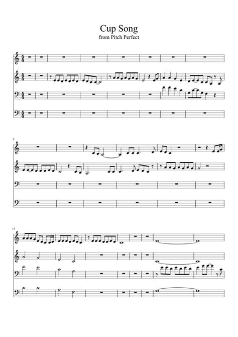 Cup Song from Pitch Perfect (full ver.) Sheet music for Piano (Mixed Quartet) | Musescore.com