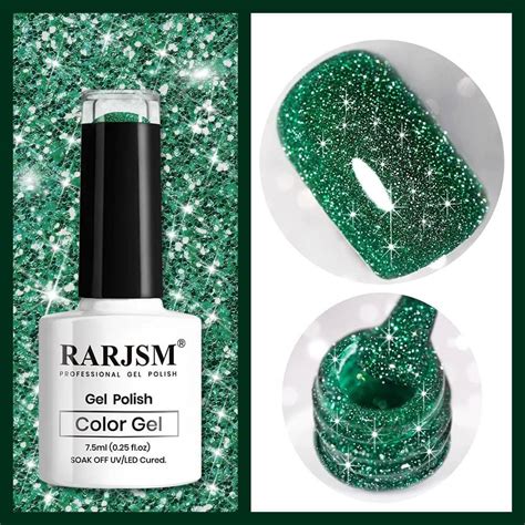 Olive Green Sparkle Shiny | RARJSM ®Reflective Glitter Gel Nail Polish