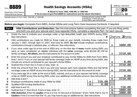 2020 Form 8889 – How to and Examples | HSA Edge