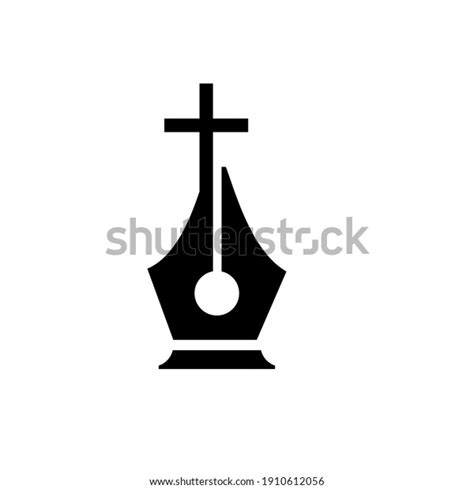 Christian Cross Pen Logo Vector Illustration Stock Vector (Royalty Free ...