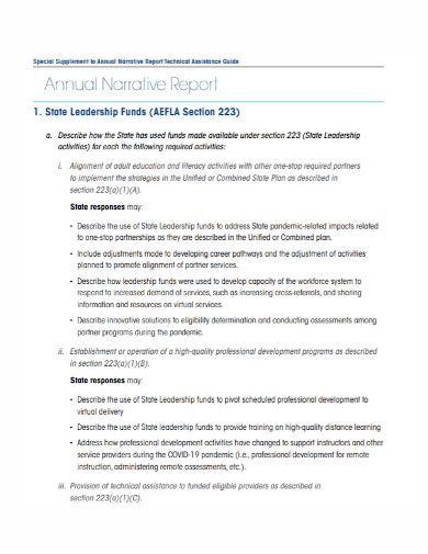 FREE 10+ Annual Narrative Report Samples in PDF | DOC