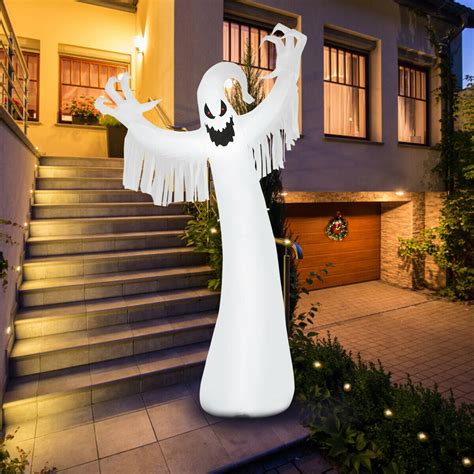 Topbuy Halloween 12FT Inflatable Blow Up Ghost With LED Lights Outdoor ...