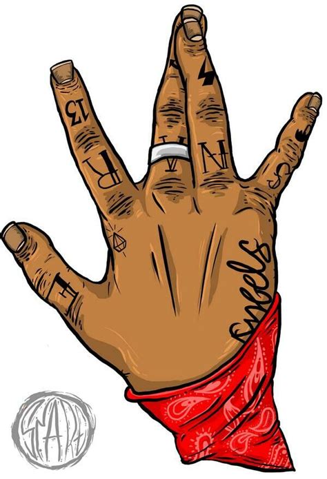 Hip Hop Art: Hand with Tattoos and Peace in Arabic