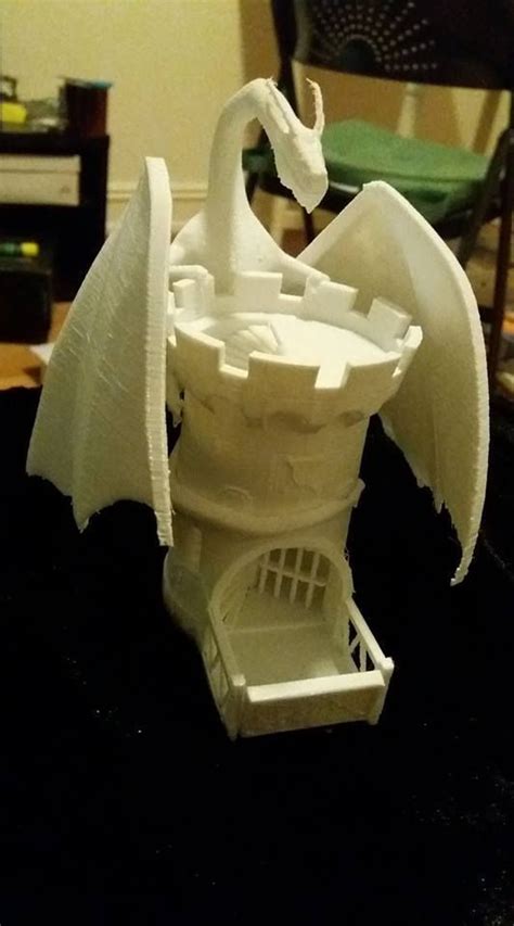 Castle+dice+tower+with+dragon+by+XcrismonP. | Dice tower, Dnd crafts ...