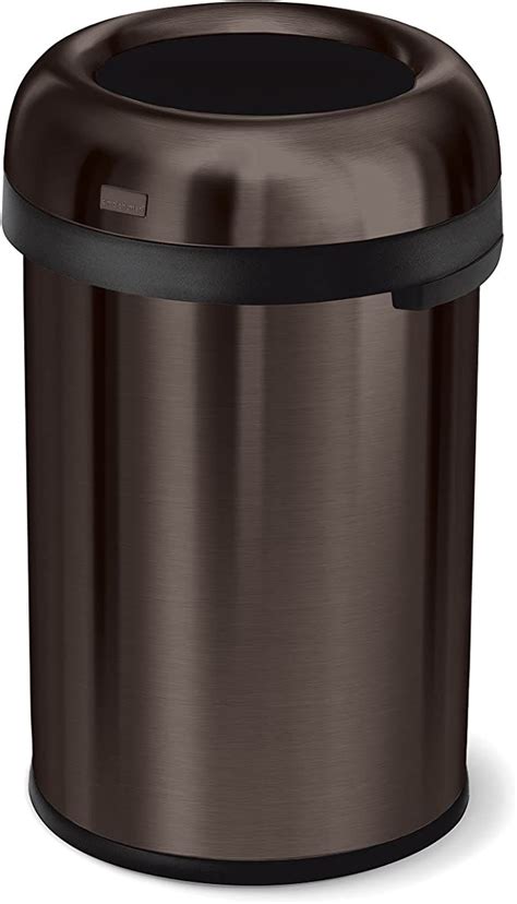 Amazon.com: simplehuman 115 Liter / 30 Gallon Bullet Open Top Trash Can Commercial Grade, Heavy ...