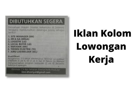 8 Contoh Iklan Kolom di Koran untuk Referensi Iklan Anda