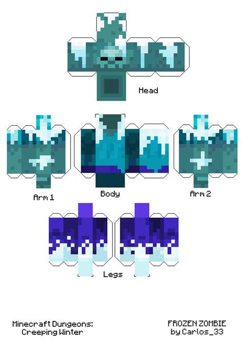 Pixel Papercraft - Frozen Zombie (Creeping Winter DLC)