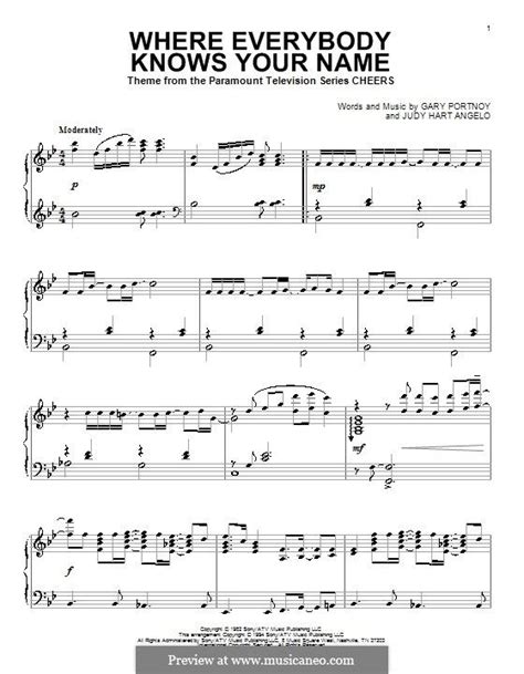 20+ Cheers theme song piano sheet music ideas · Music Note Download